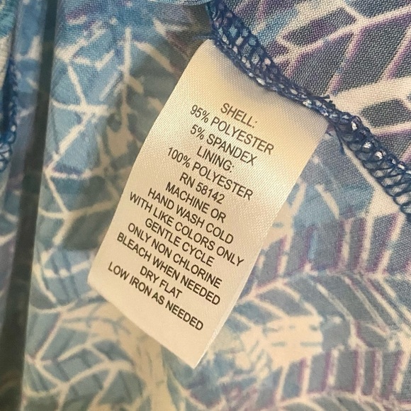 LONDON Times-NWT 14 maxi dress tall.  Pretty  blues/palm leaf pattern! New w/tag - Picture 10 of 16